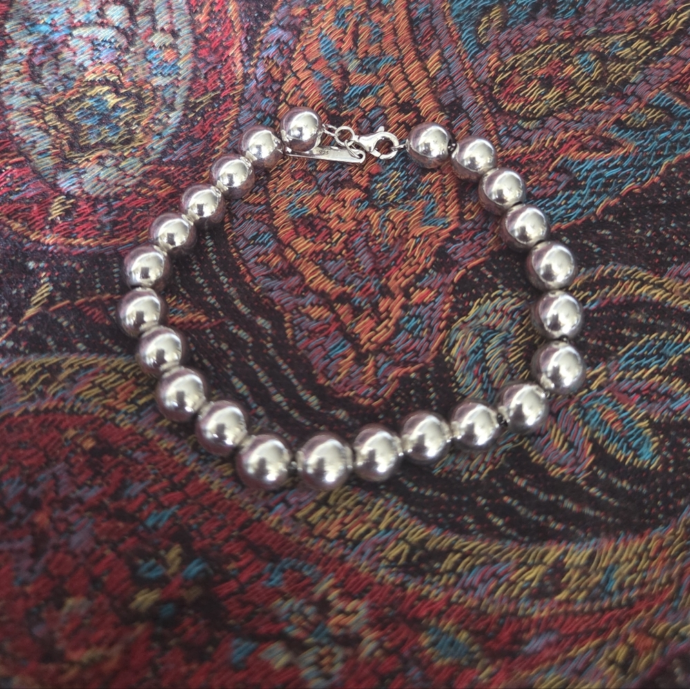 NWOT Saks Fifth Avenue Sterling Silver Beaded Bracelet - 7 Inches - Picture 2 of 4